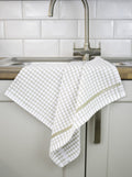 Poli-Dri Classic tea towel in Beige, 100% cotton terry check with woven border