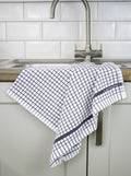 Poli-Dri Classic tea towel in Charcoal Grey, 100% cotton terry check with woven border