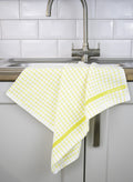 Poli-Dri Classic tea towel in Gold, 100% cotton terry check with woven border