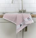 Poli-Dri Santa jacquard tea towel with woven Santa border
