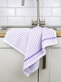 Poli-Dri Classic tea towel in Lavender, 100% cotton terry check with woven border